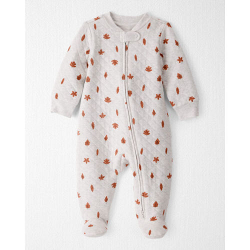 Baby Quilted Sleep & Play Pajamas Made with Organic Cotton in Leaves Print  - Little Planet | Carter's