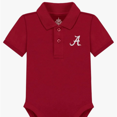 Creative Knitwear College Baby Polo Bodysuit Solid - Team Logo, Multiple Colors, for Boys & Girls (0-12 Months)