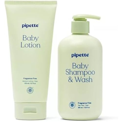 New~Pipette Baby Bath Wash Gift Set - Shampoo & Lotion - 17.5 fl oz/2ct