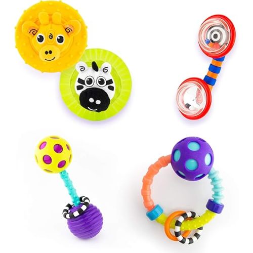 Sassy Infant Gift Set 0+ Months - 5 Piece Set with Different Rattles and Teethers