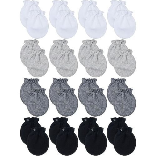 16 Pairs Newborn Baby Cotton Mittens No Scratch Gloves Unisex Newborn Mittens for baby Boys Girls 0-6 Months