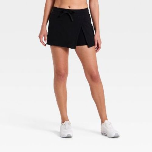Women's Washed Jersey Slit Skort - JoyLab™ Black L