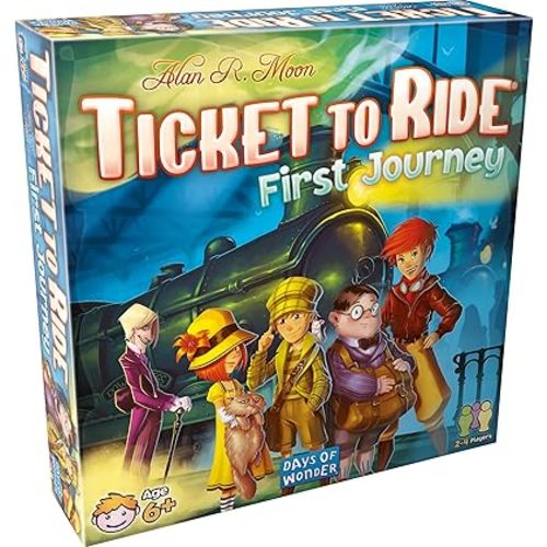 Asmodee Ticket to Ride First Journey Board Game - Fun and Easy for Young Explorers! Train Strategy Game, Family Game for Kids & Adults, Ages 6+, 2-4 Players, 15-30 Min Playtime
