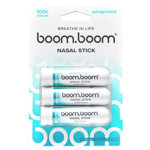 BoomBoom Nasal Stick (3-Pack) | Vapor Flow Technology™ | Cool Refreshing Sensation | Natural Mood Boost | Simple Ingredients | Essential Oils + Menthol Inhaler (Wintermint)