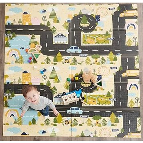 Regalo Play Mat, Foldable & Reversible, Waterproof, Blue, X-Large (Pack of 1)