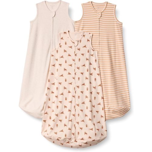 Amazon Essentials Unisex Babies' Cotton Sleep Sack, Wearable Blanket, 0.5 TOG, Pack of 3