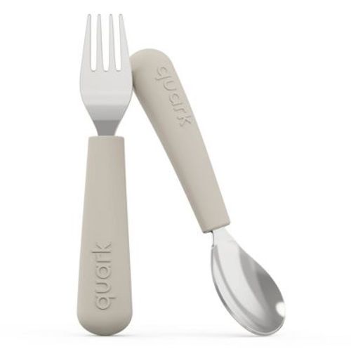 Quark 2pc Stainless Steel Baby Utensils Set - Clay