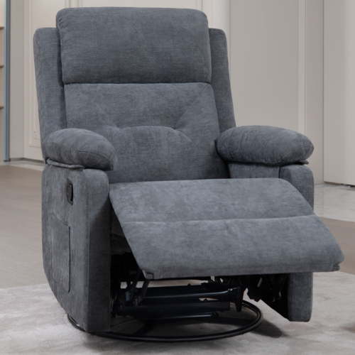 Sailvan Recliner Chair for Adults, Swivel Rocker Recliner Nursery Rocking Glider Chair, Manual Recliners Accent Chair with Lumbar Support for Living Room & Home Teatre, Gray