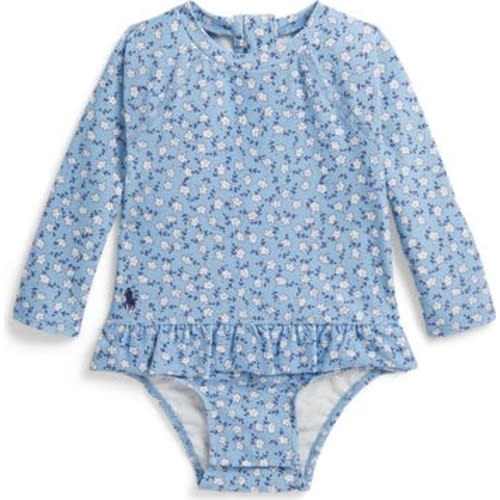 Printed Long Sleeve UPF 50+ One-Piece Swimsuit, 9-12M