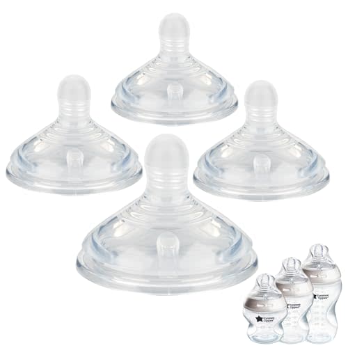 Silicone Baby Bottle Nipples for Tommee Natural Start Anti-Colic Bottles &Advanced Anti-Colic Bottles,Closer to Nature Bottles,Fast Flow,Size 3 Nipple,6m+, 4 Count