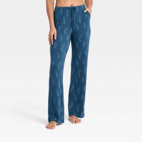Women's Cloud Knit Pajama Pants - Auden™ Blue Seahorse S Short