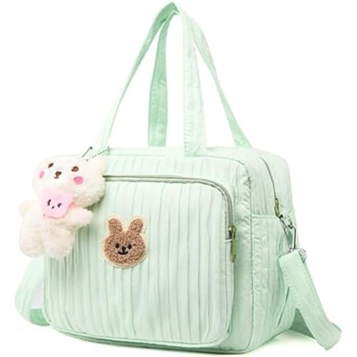 Lushandy Baby Diaper Bag Tote, Mom Bag Crossbody Diaper Bags Baby Travel Bags for Girl Pañaleras Para Bebe (Green, Small)