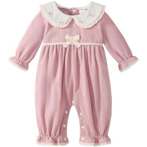 Infant Baby Girl Clothes Corduroy Romper Long Sleeve Fall Winter