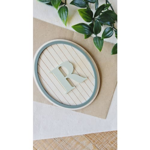 Personalised Oval monogram Sign | Custom Wood Wall Plaque | Kids Room Wall Art | Nursery Decor | Acrylic Letter Door Plaque