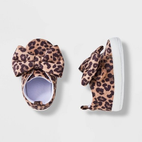 Baby Girls' Leopard Bow Sneakers - Cat & Jack™, Size: 6-9M