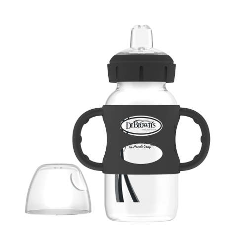 Dr. Brown's Milestones Wide-Neck Sippy Spout Bottle with Silicone Handles, 9 oz/270 mL