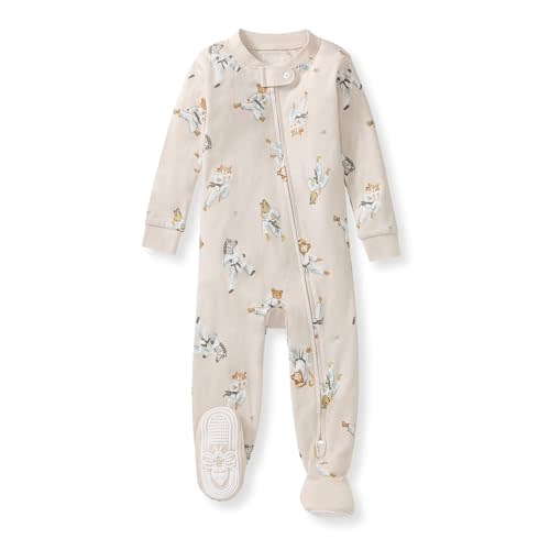 Burt's Bees Baby Baby Girl's Pajamas Sleep and Play | Convenient 2-Way Zip Front Sleeper Pajama Is Equipped With Non-Slip Bee Grips For Active Littles On The Move