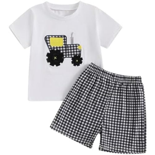 Tractor Two Piece Smocked Set