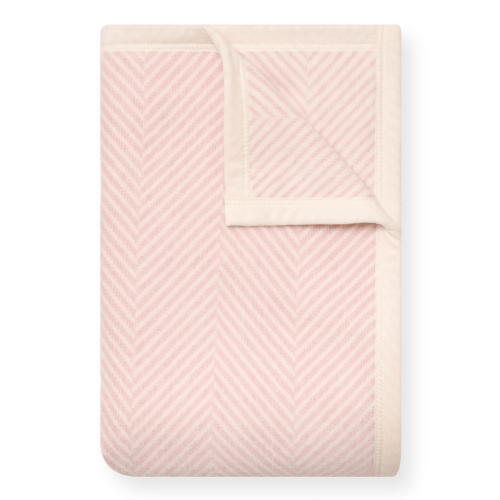 Harborview Herringbone Ballet Pink Midi Blanket