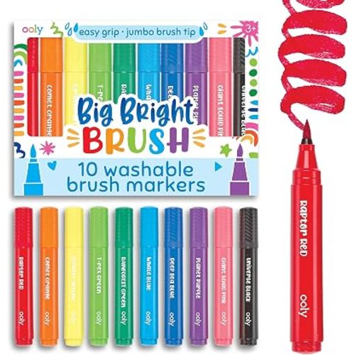Ooly Big Bright Brush Tip Markers for Toddlers