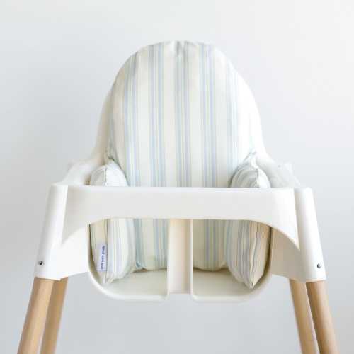 IKEA Highchair Wipeable Cushion Cover - Blue and Green Anderson Stripe