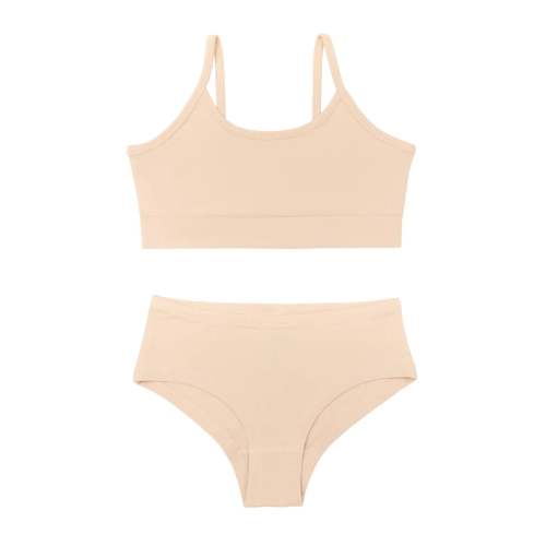 Leela Girls’ Bralette & Hipster Set – Beige