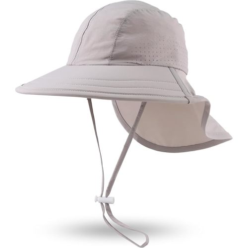 JANGANNSA Baby Sun Hat Boys Girls Infant Toddler Bucket Hat Kids Neck Flap Sun Protect Cap Beach