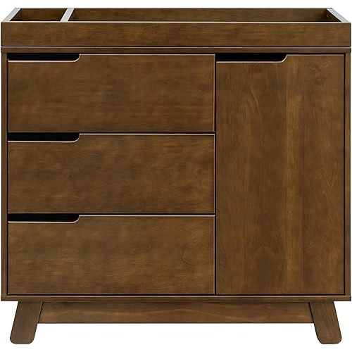 Babyletto Hudson Changing Table Dresser Combo w/Removable Tray - GREENGUARD Gold Certified 3-Drawer Baby Dresser with Table Top & Side Cabinet - Diaper Changing Station for Nursery, Easy to Assemble