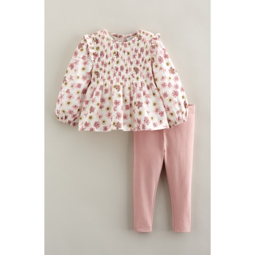 Smocked Long Sleeve Top & Leggings Set 0-3 months