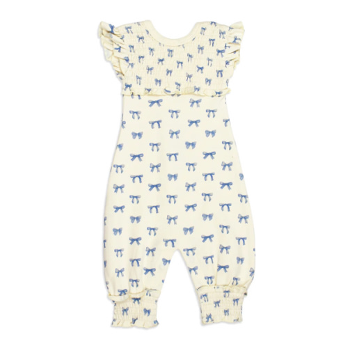 Ribbon | Organic Cross-Back Smocked Romper – L'ovedbaby