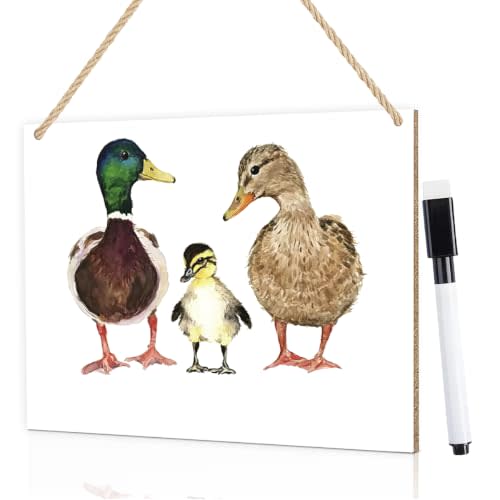 Vintage Mallard Ducks Name Sign for Boys Nursery Kids Room 8 x 10 inches | Retro Mallard Duck Decor for Home Bedroom Toddler Kids Room Wall New Parents