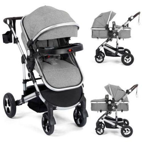 Kinder King Meno V 3 in 1 Reversible Baby Stroller w/Detachable Tray, Adjustable Canopy, Suspension Wheels