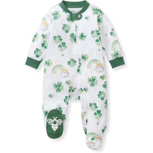 Burt's Bees Baby Girls' Organic Cotton Sleep and Play Footed Pajamas