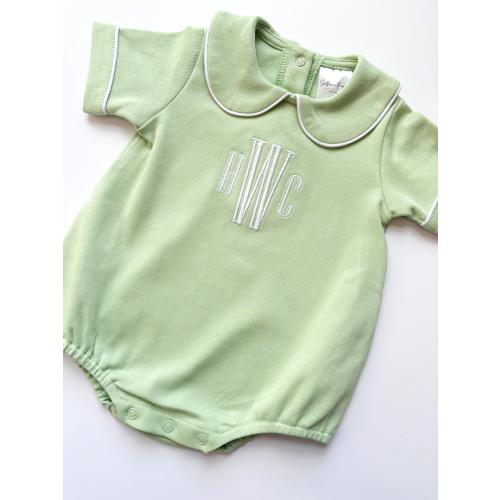 Monogramed Boys Bubble Romper