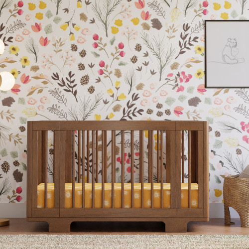 babyletto Yuzu 8-in-1 Convertible Crib with All-Stages Conversion Kits - Natural Walnut