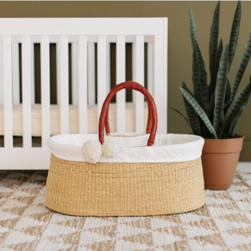 Cognac Handle No Hood Moses Basket