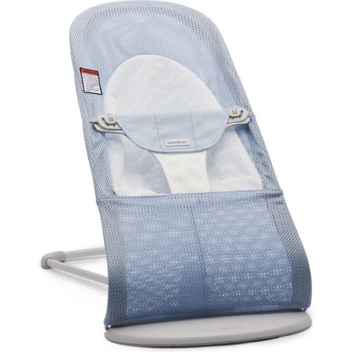 BABYBJÖRN Bouncer Balance Soft Convertible Mesh Baby Bouncer, Sky Blue/ White