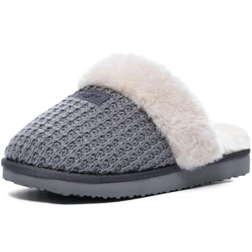 OOW Cozy House Slippers for Women with Memory Foam Fuzzy Shoes for Indoor