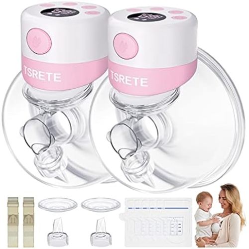 Breast Pump, Wearable Breast Pump, Hands Free Breast Pump, Electric Breast Pump 2 Mode & 9 Levels, 24mm Flange, 2 Pack