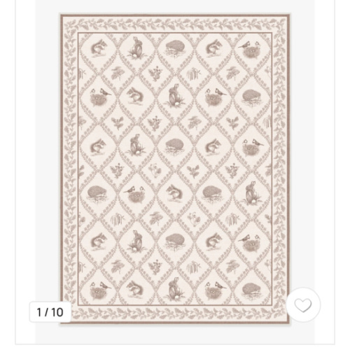 Sanderson Squirrel & Hedgehog Fawn Tufted Rug | Ruggable