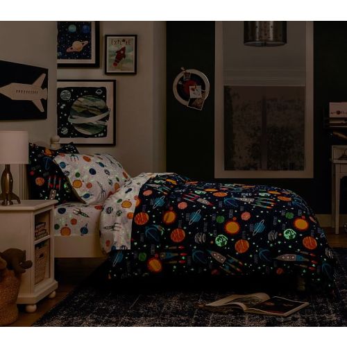 Solar System Glow-in-the-Dark Duvet Cover | Pottery Barn Kids