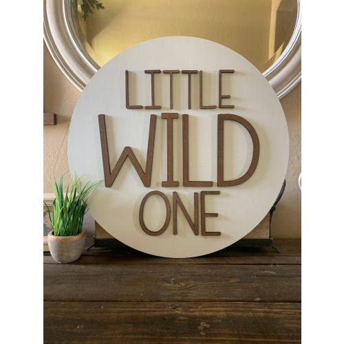 LARGE Little Wild One Round 3D Wooden Sign || Boys Room Decor || Baby Shower Gift || Play Room Signs
