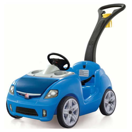 Step2 Whisper Ride II Blue Push Car, Ride on Toy for Toddlers with Handle