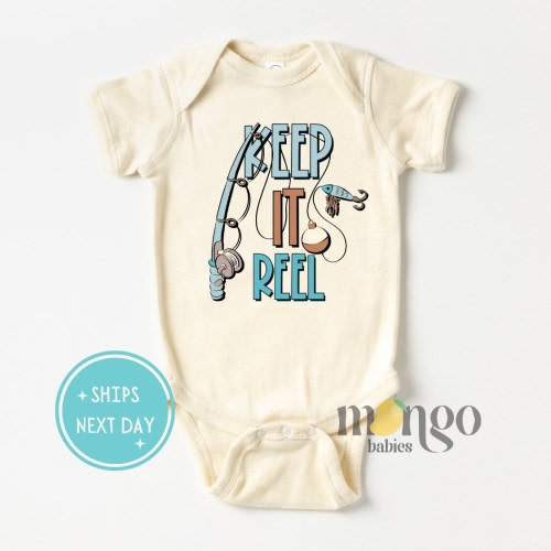 Funny Baby Onesies® Brand Keep it Reel Fishing Baby Announcement Baby Shower Gift for Newborn Clothes for Infant Gift for Boys 1993