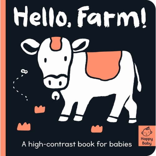 Happy Baby: Hello Farm! : A high-contrast book for babies (Board book)