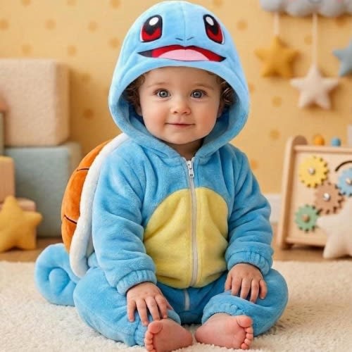 Blue Anime Turtle Baby Costume – Hooded Anime Romper