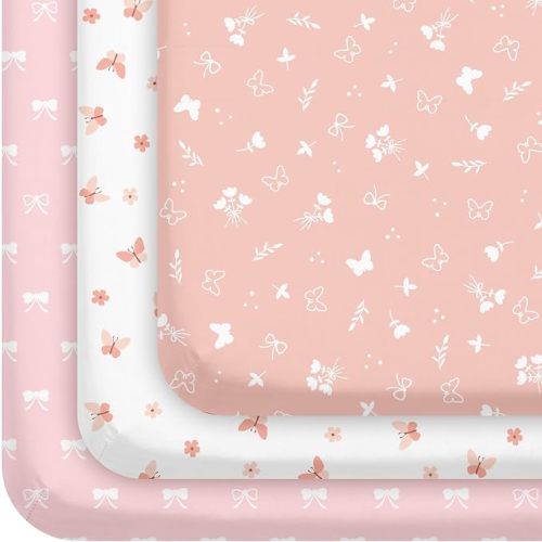 Civarua Kids 3 Pack Baby Crib Sheets for Boys Girls 52x28 Fitted Crib Sheet