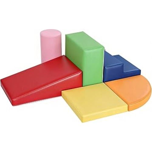 6-Piece Set Baby Foam Climbing Blocks for Toddlers - Baby Climbing Toys for Toddlers Indoor - Kids Soft Play Climbing - Foam Play Gym Playtime Corner Climber