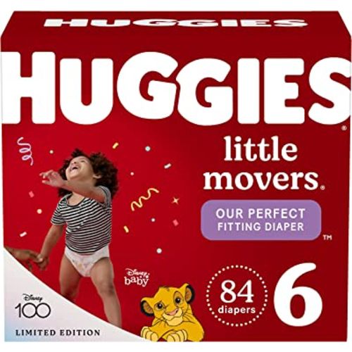 Huggies Little Movers Baby Diapers, Size 6 (35+ lbs), 84 Ct