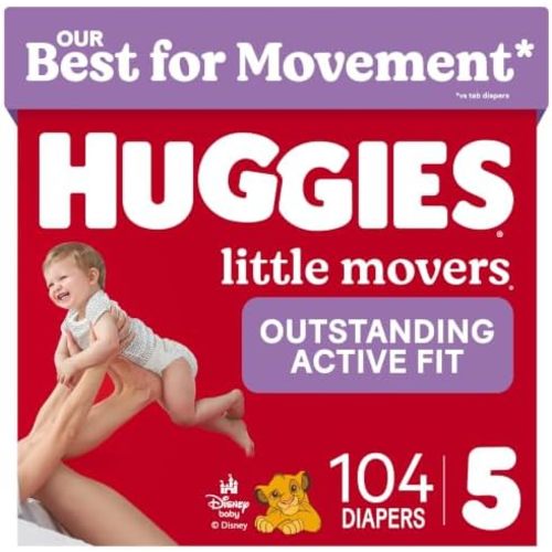 Huggies Little Movers, Baby Diapers, Size 5, 104 Count